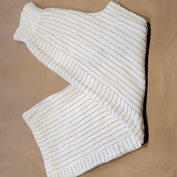 Joie (Size M) Striped Pattern Gauze High Smocked Waistband Wide Leg Pants - Picture 1 of 15